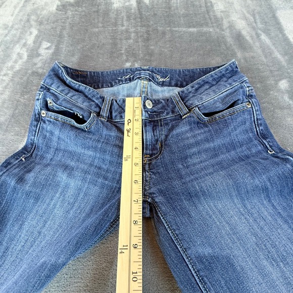 American Eagle Artist Jeans Womens 4 Regular Medium Wash Flare Stretch Low Rise - Picture 6 of 8
